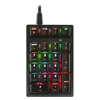 Цифровая клавиатура RGB Мини-клавиатура для ноутбука Настольный ПК Компьютерная Цифровая панель 21 Клавиша Офисная клавиатура  5