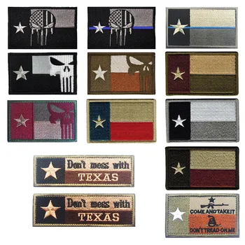США, Государственный флаг США, Значок штата Техас, Вышитая Техасом Волшебная нашивка для куртки, джинсов, рюкзака, шляпы, военные нашивки на крючках и петлях  0