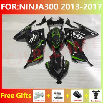Новые комплекты обтекателей для мотоциклов ABS Подходят для ninja 300 ninja300 2013 2014 2015 2016 2017 EX300 ZX300R комплект обтекателей зеленый черный  5