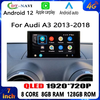 7 Дюймов Для Audi A3 2013-2018 Автомобильные Аксессуары Мультимедийные Мониторы Auto Carplay Аудио Видео Радио Плеер Android 12 Сенсорный Экран  5