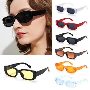 Модные очки в небольшой прямоугольной квадратной оправе с защитой от ультрафиолета 400, солнцезащитные очки, женские солнцезащитные очки  10