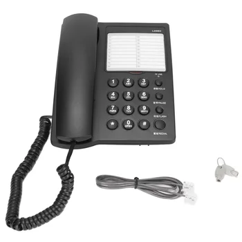 Настольный проводной телефон L006C Домашний офис Фиксированный набор номера, удержание, пауза, функция блокировки повторного набора, Регулируемая мелодия звонка  10
