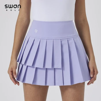 SG Новая женская плиссированная юбка для гольфа с высокой талией, тонкие спортивные короткие юбки на открытом воздухе, дышащие нерегулярные шорты  10