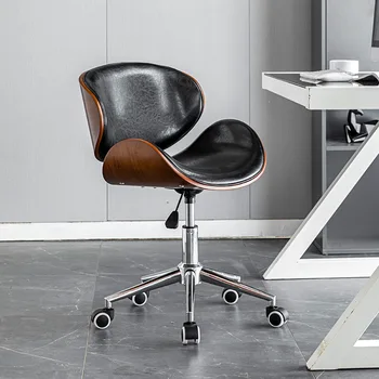Офисный стул из массива дерева, креативная мебель для спальни, компьютерный стул, домашний кабинет, Подъемный вращающийся шкив, офисные стулья  5