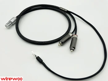 Кабель wirewoo Pure solid silver Tonarm для 5-контактных Проигрывателей DIN и RCA Phono Аналоговый Кабель  10