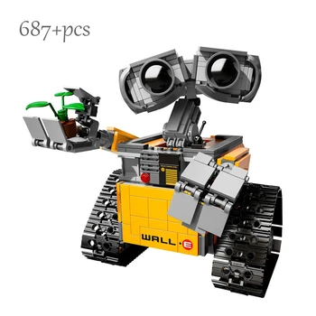 Строительные блоки Disney WALL E The Robot Idea, технические фигурки, совместимые с моделями, Лепящие развивающие игрушки своими руками для детей 687 шт.  10