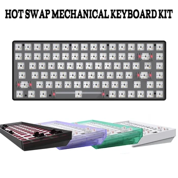Комплект механической клавиатуры CIY с горячей заменой, индивидуальная прокладка, беспроводная механическая клавиатура Bluetooth 2.4G, совместимая с Type-C, 2/3-mod  5