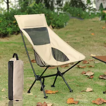 Портативный сверхлегкий Складной походный стул Moon Chairs Для путешествий с высокой нагрузкой, Пляжный туризм, Сиденье для пикника, Принадлежности для барбекю, Рыболовные инструменты  3