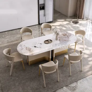 Кухня из искусственной кожи, Скандинавские обеденные стулья, Дизайнерские Современные Эргономичные стулья для спальни, Роскошный салон, Комод, Седли, Мебель для дома WKYZ  5