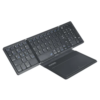 Складная клавиатура с тачпадом Портативная клавиатура для планшета Кожаный чехол пылезащитный Bluetooth-совместимый для универсального планшетного телефона  5