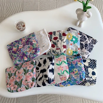 Женская косметичка, портативный клатч для губной помады для девочек, многофункциональная сумка-органайзер для туалетных принадлежностей в японском стиле с цветочным рисунком  5