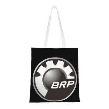 Изготовленная на заказ холщовая сумка для покупок с принтом BRP Can-Am, женская моющаяся сумка для покупок на мотоцикле, сумки для покупок  5
