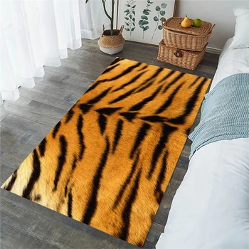 HX Ковры с тигровыми полосками, мех животных, фланелевый ковер с 3D графическим принтом для гостиной, спальни, модный коврик для пола, домашний декор  5