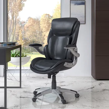 Большое и высокое офисное кресло для менеджеров с трехмерной спинкой с сиденьем из пены с эффектом памяти, мебель для геймеров из черной клееной кожи  5