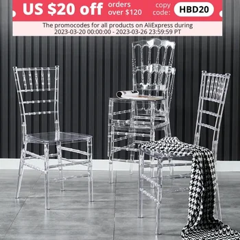 Встроенный формовочный Акриловый Прозрачный стул Chiavari, Европейский легкий Роскошный стул Tiffany, Пластиковый Хрустальный Свадебный стул  5