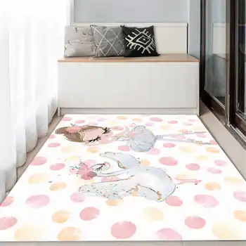 Детский коврик для девочки-балерины с рисунком Каваи, нескользящий коврик для спальни, украшение детской комнаты, игровой коврик для изголовья кровати.  5