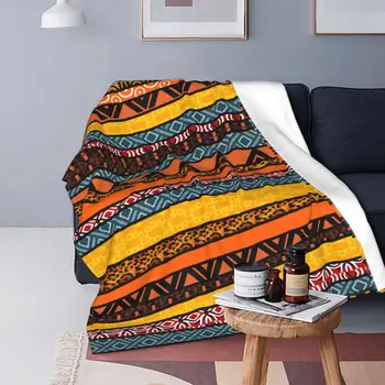 Одеяла с африканским рисунком и бархатным принтом, портативные супер теплые одеяла для кровати, уличное одеяло  5