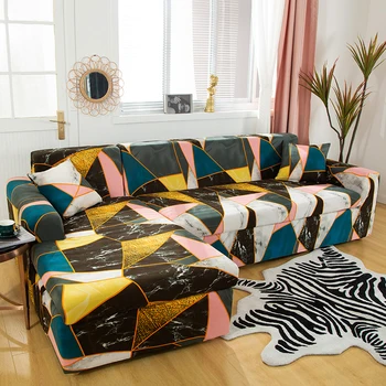 Геометрический эластичный чехол для дивана для гостиной, чехол для подушки, угловые L-образные чехлы для диванов для гостиной, чехол для дивана Fundas Sofa  5