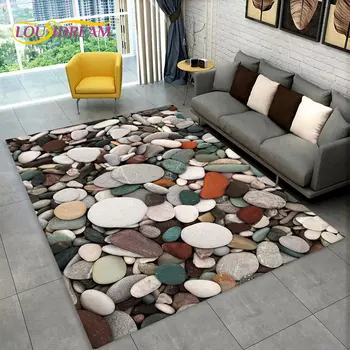 3D Каменный след, Пляжная галька, коврик для дома, Гостиная, спальня, диван, коврик, Кухонный декор, нескользящий коврик для пола  5