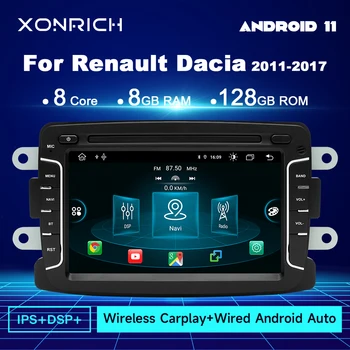 Беспроводной Автомобильный Мультимедийный Радиоприемник Carplay Для Dacia Lodgy Logan Duster Sandero Renault Captur/Lada/Xray Android 128G GPS Навигация  3