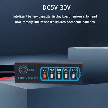Универсальный Индикатор емкости аккумулятора LED Power Display Board DC5-30V 12V24V Интеллектуальный Индикатор Питания Lithium Leadacid  10