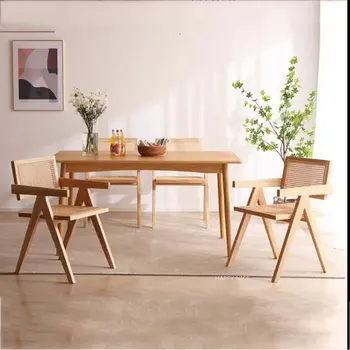 Уличные обеденные стулья Nordic, салонные кухонные стулья с деревянными подлокотниками, обеденные стулья для ужина, современные стулья Sillas для гостиной  3