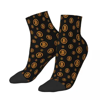 Носки до щиколотки с рисунком Bitcoin BTC Мужские Женские осенние чулки из полиэстера  5