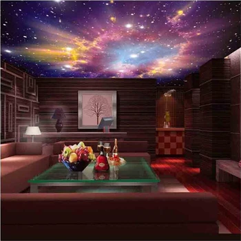 beibehang Настроить вселенную Звезда большая фреска спальня гостиная ТВ фоновые обои минималистичные 3D обои с небесным потолком  10