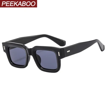Квадратные солнцезащитные очки Peekaboo в стиле ретро uv400, хит продаж, мужские очки для женщин, желтый, синий, коричневый, 2023, прямая поставка  5