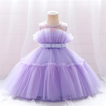 Модное вечернее летнее платье принцессы для девочек на День рождения, сетчатое бальное платье без рукавов, платья для девочек, детская одежда для девочек от 1 до 7 лет  10