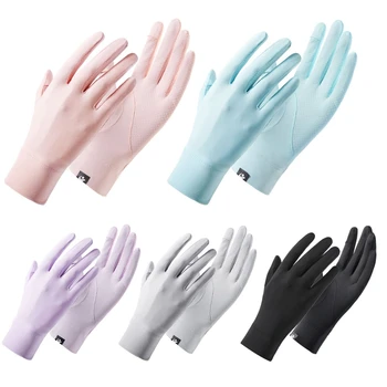 Летние и весенние перчатки, перчатки с двумя пальцами, защищенные от солнца, женские, подростковые, безопасные для кожи велосипедные, походные перчатки, варежки  4