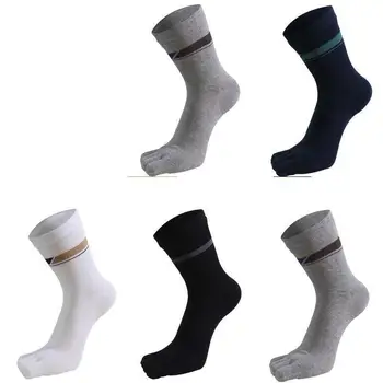 Носки с пятью пальцами Мужские хлопчатобумажные носки с высокой трубкой Four Seasons Toe Socks Деловой комплект носков  5