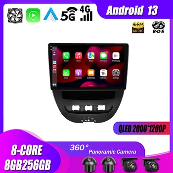 Android 13 Carplay Автомобильный Радио Мультимедийный Плеер Навигация GPS Для Peugeot 107 Toyota Aygo Citroen C1 2005-2014  5