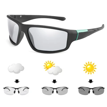 Фотохромные велосипедные очки для защиты от обесцвечивания Мужские солнцезащитные очки для мотоциклетных видов спорта Защитные поляризованные очки для рыбалки  5