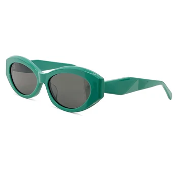 Солнцезащитные очки в ретро-овальной оправе, маленькая оправа, Элегантные женские модные солнцезащитные очки в тон, Классические летние аксессуары, Очки  5