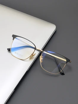 Новый бренд, ретро-квадрат с полной оправой, может соответствовать оправе для очков по рецепту врача, простым удобным очкам, оправе для очков от близорукости Для мужчин  5