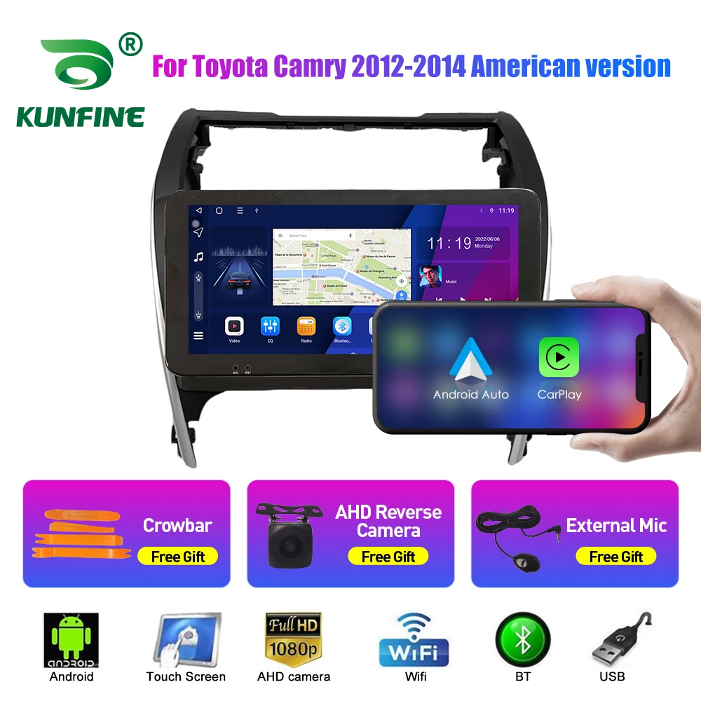 10,33 Дюймов Автомобильный Радиоприемник Для Toyota Camry 12 -14 2Din Android Восьмиядерный Автомобильный Стерео DVD GPS Навигационный Плеер QLED Экран Carplay