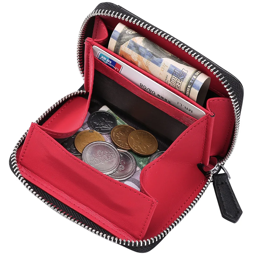 Модный женский кошелек из натуральной кожи для мужчин, маленький однотонный милый мешочек для денег, Маленький держатель для кредитных карт, дорожный мини-кошелек