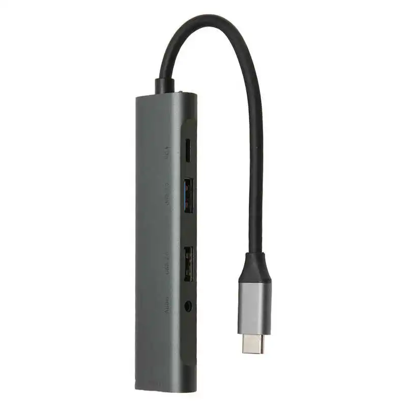 Концентратор USB C 5 в 1 от Type C до 3,5 мм USB-концентратор многопортовый адаптер для домашнего офиса, развлечений, деловых поездок новинка.