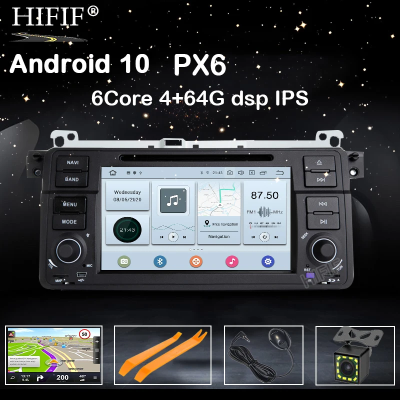 Carplay 1 Din Android 10 GPS Навигация Для BMW E46 M3 Rover 75 Coupe 318/320/325/330/335 Автомобильный Радиоприемник Мультимедийный DVD-Плеер Stereo
