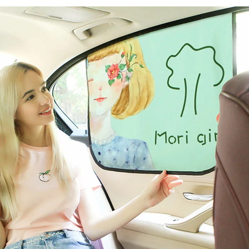 Универсальная автомобильная солнцезащитная шторка, защищающая от ультрафиолета Боковое окно, солнцезащитная шторка для маленьких детей, милый мультяшный автомобильный стайлинг